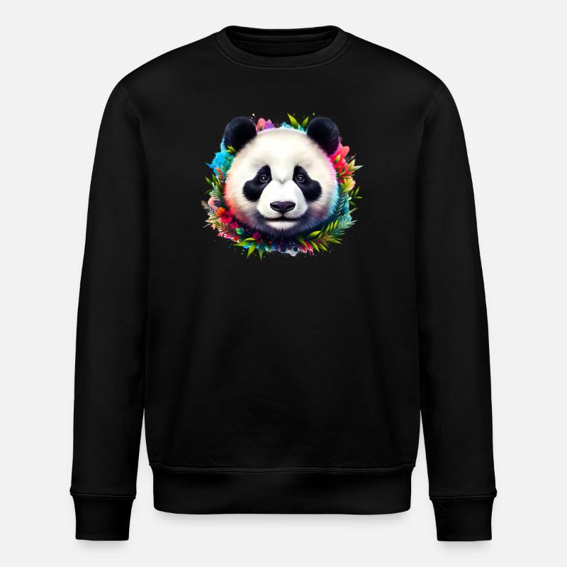 Panda - Stanley/Stella Unisex Bio-Sweatshirt ROLLER - Schwarz