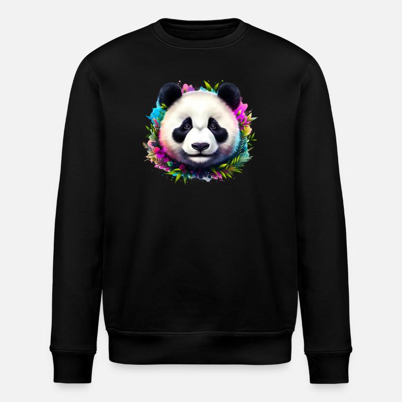 Panda - Stanley/Stella Unisex Bio-Sweatshirt ROLLER - Schwarz
