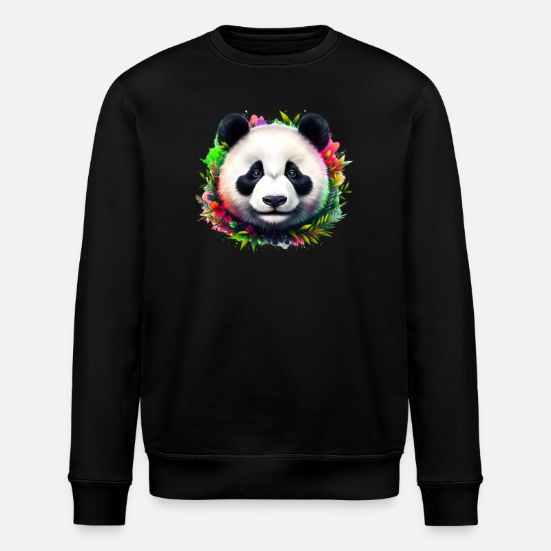 Panda - Stanley/Stella ROLLER Unisex Organic Sweatshirt - black