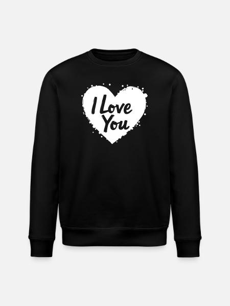 Je t’aime, blanc - Sweat bio ROLLER Stanley/Stella Unisexe - noir