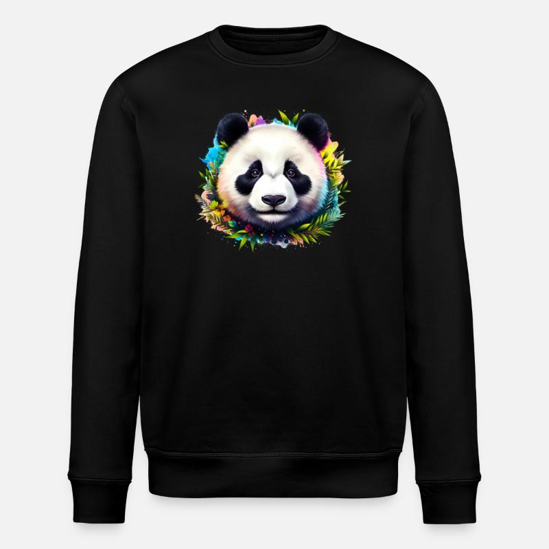 Panda - Stanley/Stella ROLLER Unisex Organic Sweatshirt - black