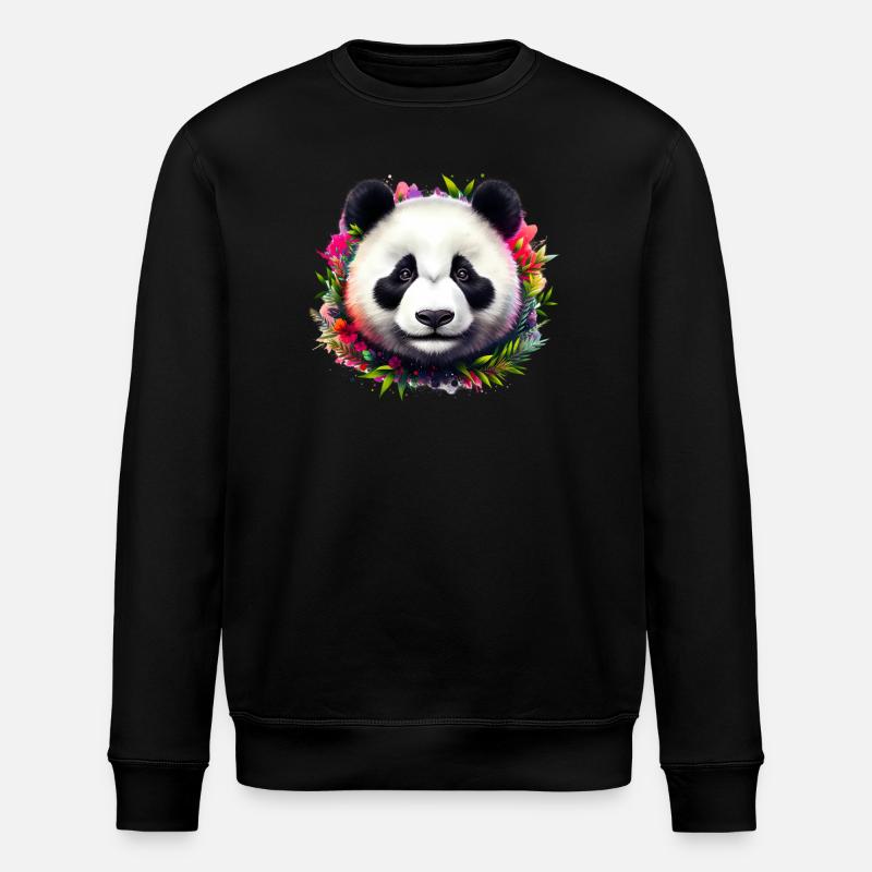 Panda - Stanley/Stella ROLLER Unisex Organic Sweatshirt - black