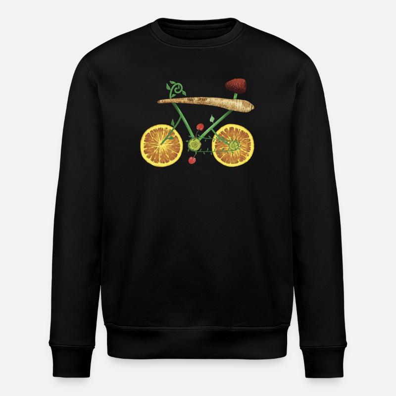 Fruchtiges Fahrraddesign mit Orangenscheiben - Stanley/Stella Unisex Bio-Sweatshirt ROLLER - Schwarz