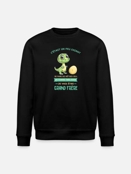 Dino mignon, Grand frère arrive - Sweat bio ROLLER Stanley/Stella Unisexe - noir