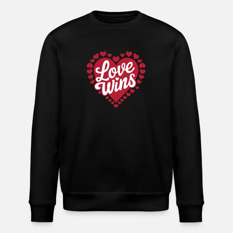 Liebe gewinnt Herz Design - Stanley/Stella Unisex Bio-Sweatshirt ROLLER - Schwarz