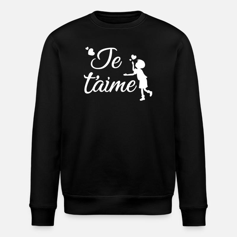 Ich liebe dich - Stanley/Stella Unisex Bio-Sweatshirt ROLLER - Schwarz