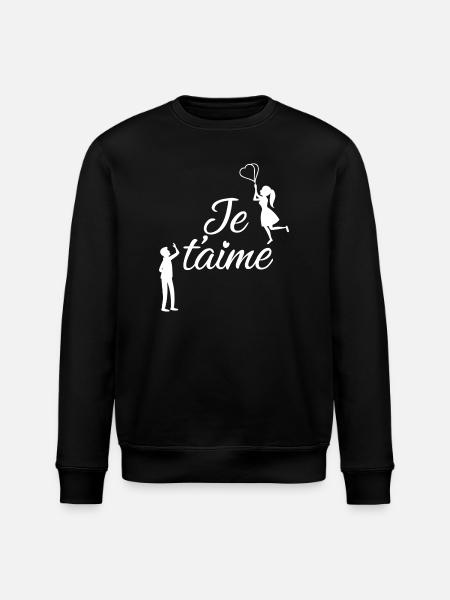 Ich liebe dich - Stanley/Stella Unisex Bio-Sweatshirt ROLLER - Schwarz