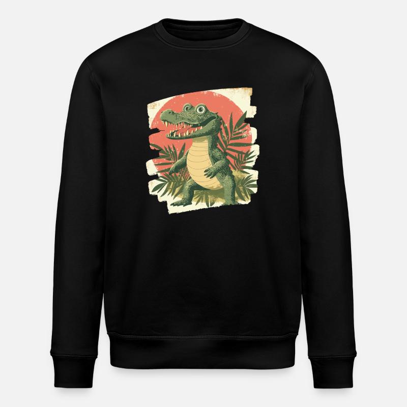 Crocodile - Stanley/Stella ROLLER Unisex Organic Sweatshirt - black