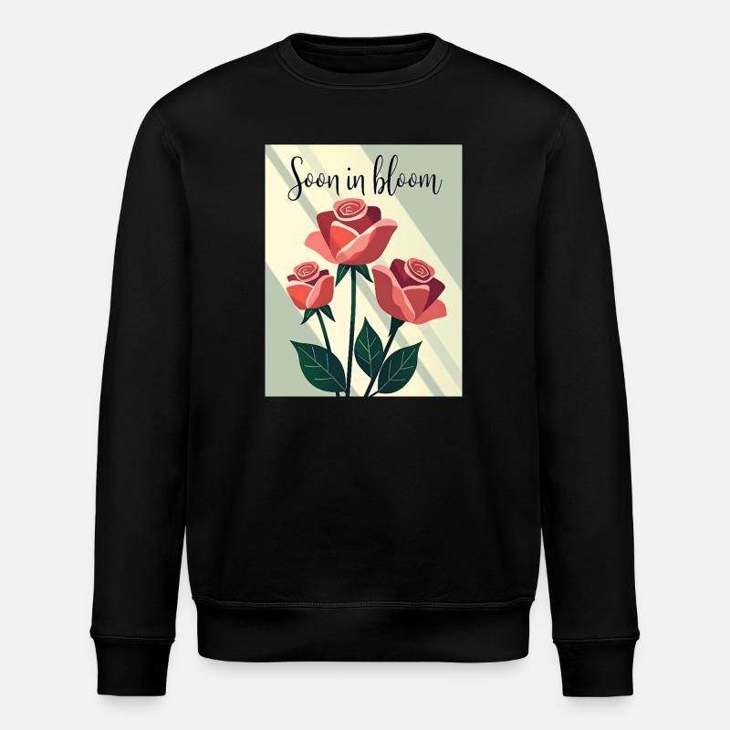 Soon in Bloom Rosenmotiv - Stanley/Stella Unisex Bio-Sweatshirt ROLLER - Schwarz