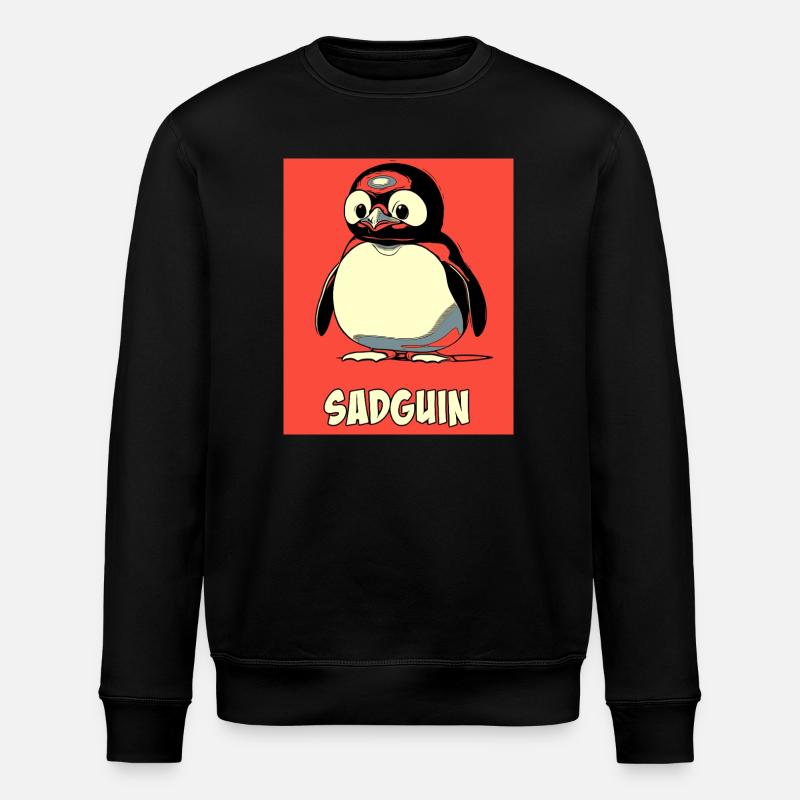 SADGUIN triste pingouin style bande dessinée - Sweat bio ROLLER Stanley/Stella Unisexe - noir