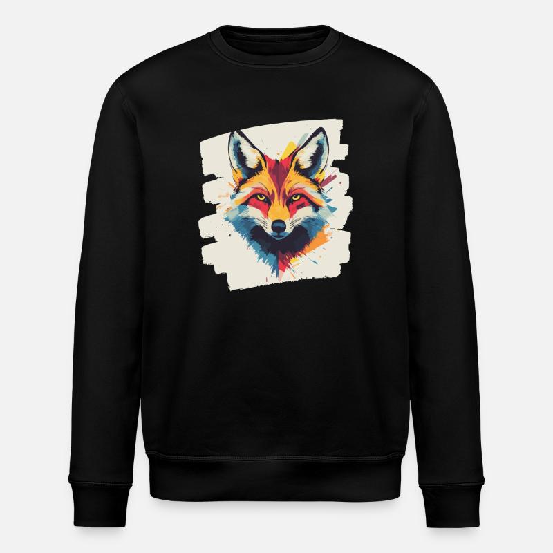 Fox - Stanley/Stella ROLLER Unisex Organic Sweatshirt - black
