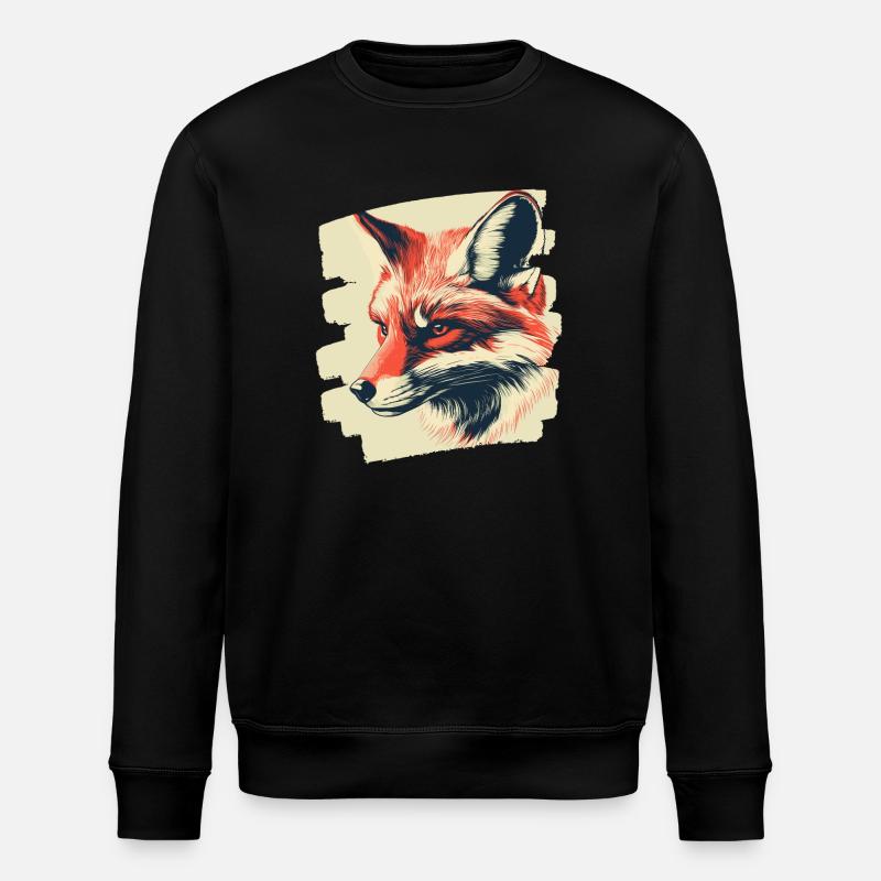 Fox - Stanley/Stella ROLLER Unisex Organic Sweatshirt - black