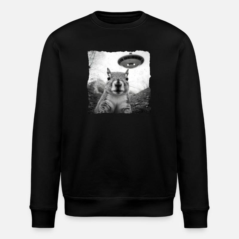 Alien Eichhörnchen Begegnung – Lustiges Sci-Fi - Stanley/Stella Unisex Bio-Sweatshirt ROLLER - Schwarz