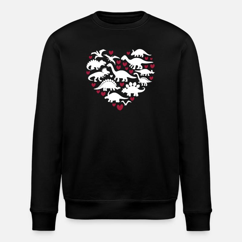 Ich liebe Dinosaurier - Stanley/Stella Unisex Bio-Sweatshirt ROLLER - Schwarz