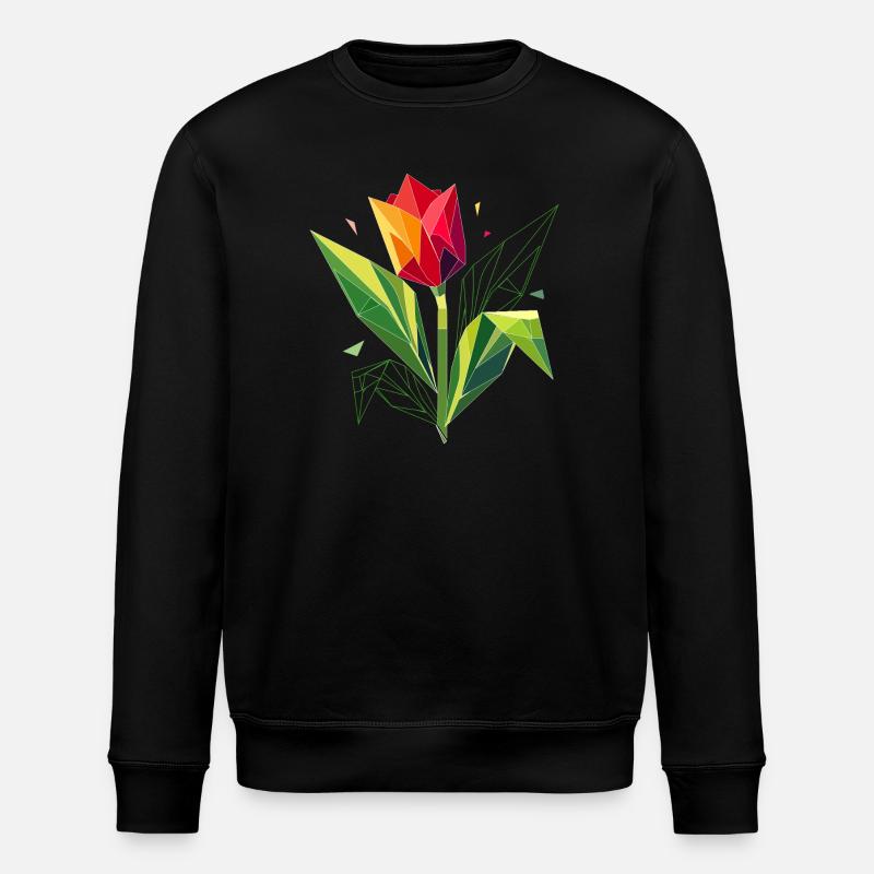 Geometric tulip – elegance in polygons - Stanley/Stella ROLLER Unisex Organic Sweatshirt - black