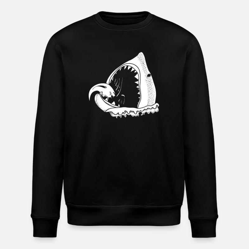 white shark - Stanley/Stella Unisex Bio-Sweatshirt ROLLER - Schwarz