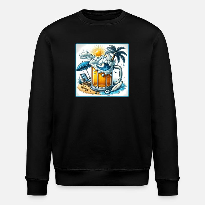 Beer & Beach – Les vacances parfaites - Sweat bio ROLLER Stanley/Stella Unisexe - noir