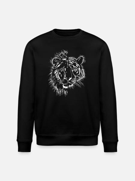 half lion half tiger - Stanley/Stella ROLLER Unisex Organic Sweatshirt - black