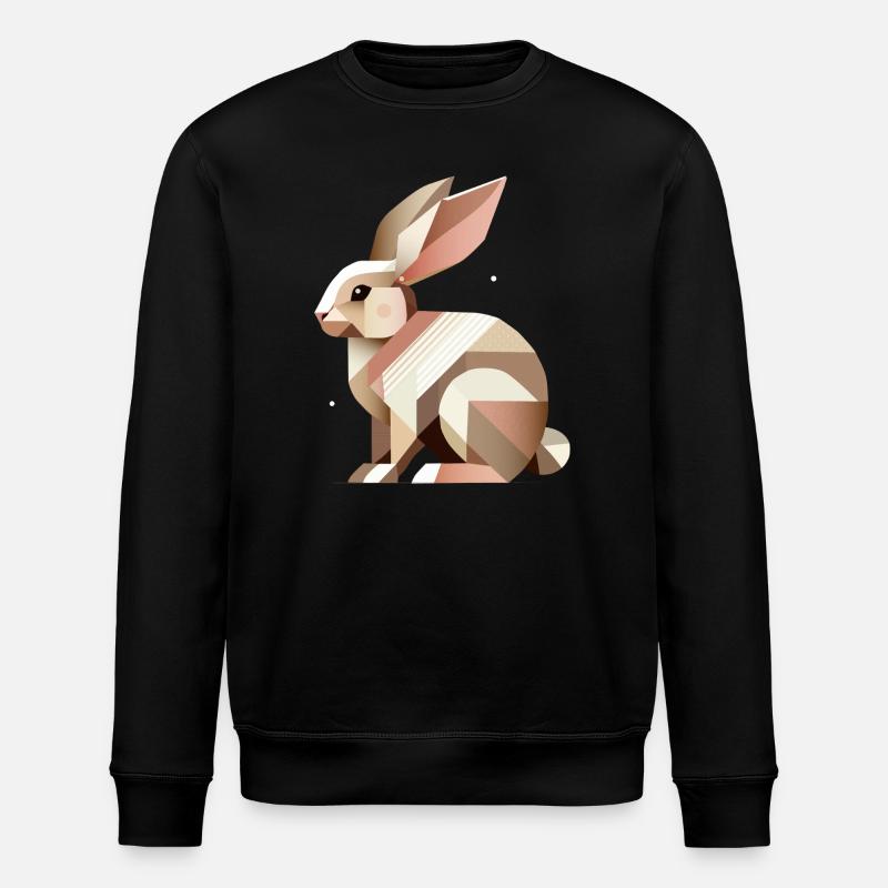 Géométrie charmante – Le lapin abstrait - Sweat bio ROLLER Stanley/Stella Unisexe - noir