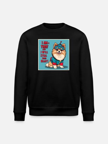 Dog in superhero costume - Stanley/Stella ROLLER Unisex Organic Sweatshirt - black