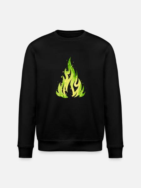 Verdant Flame Watercolor Fire - Stanley/Stella ROLLER Unisex Organic Sweatshirt - black