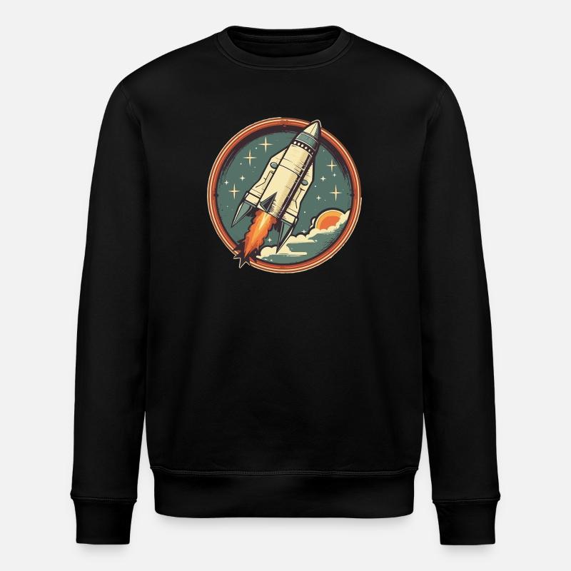 Fusée Rétro - Fusée Spatiale - Sweat bio ROLLER Stanley/Stella Unisexe - noir