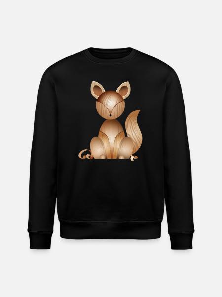 Illustration aspect bois – Renard mignon - Sweat bio ROLLER Stanley/Stella Unisexe - noir
