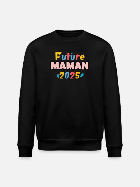 Mama 2025 – Bunte Pfoten - Stanley/Stella Unisex Bio-Sweatshirt ROLLER - Schwarz