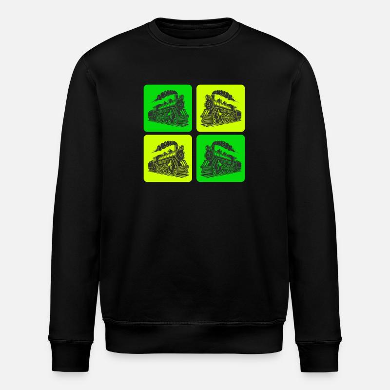Locomotive à vapeur design rétro - Sweat bio ROLLER Stanley/Stella Unisexe - noir