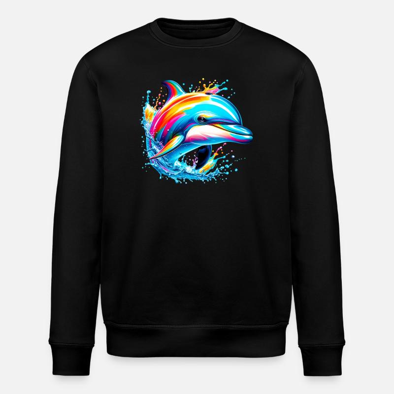 Dolphin - Stanley/Stella ROLLER Unisex Organic Sweatshirt - black