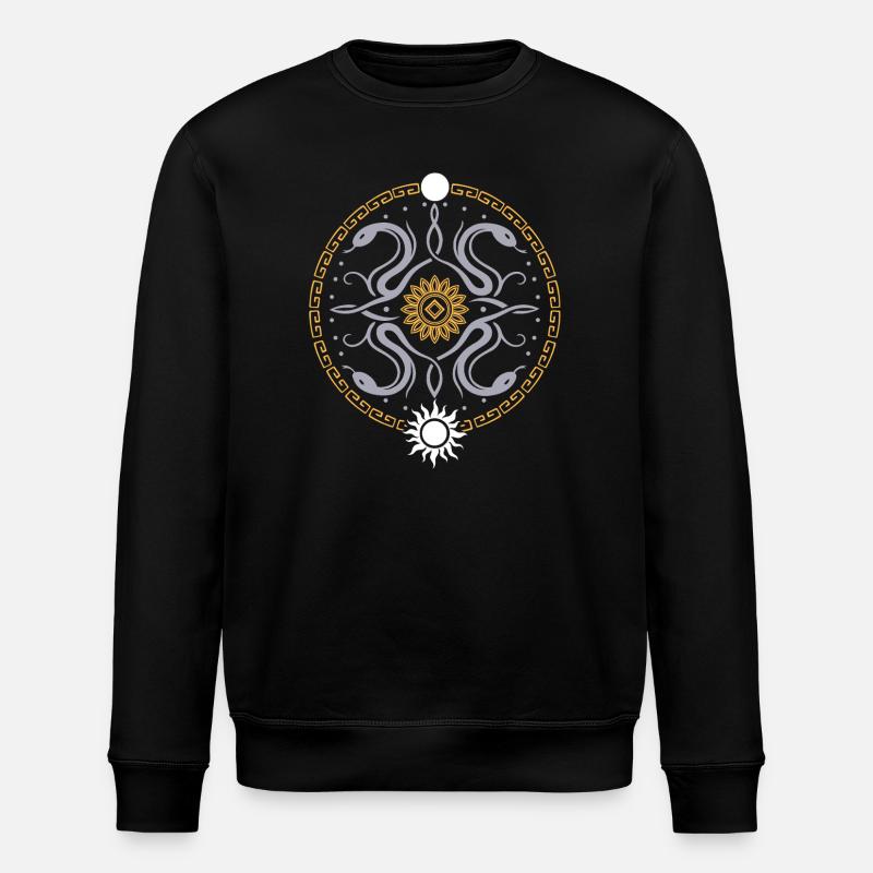 Roue serpentine avec soleil et lune - Sweat bio ROLLER Stanley/Stella Unisexe - noir