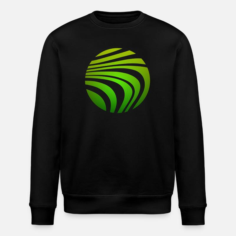 Psychedelic Pattern Green Gradient - Stanley/Stella ROLLER Unisex Organic Sweatshirt - black