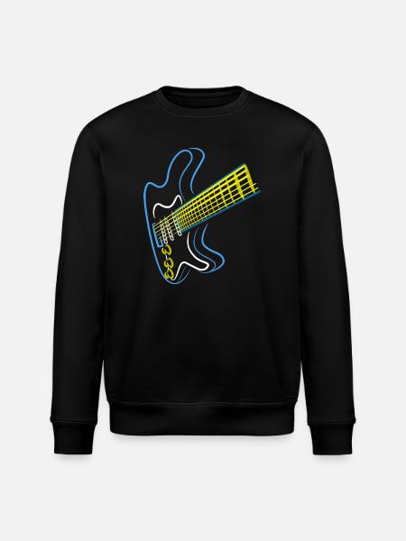 Blaues Gitarren Design - Stanley/Stella Unisex Bio-Sweatshirt ROLLER - Schwarz