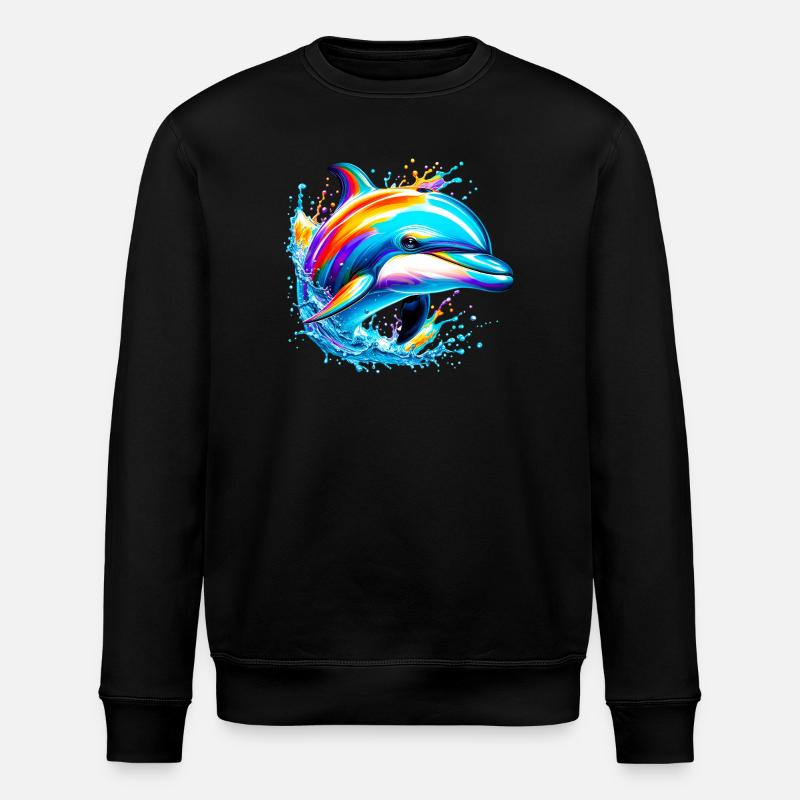 Dolphin - Stanley/Stella ROLLER Unisex Organic Sweatshirt - black