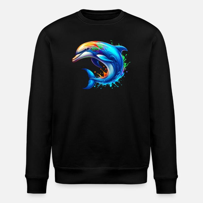 Dolphin - Stanley/Stella ROLLER Unisex Organic Sweatshirt - black