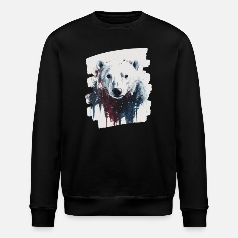 Polar Bear Graffiti Sprayer - Stanley/Stella ROLLER Unisex Organic Sweatshirt - black