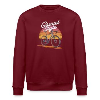 Gravel Style Sunset Bike - Stanley/Stella ROLLER Unisex Organic Sweatshirt - burgundy - Front - Nik (191cm)