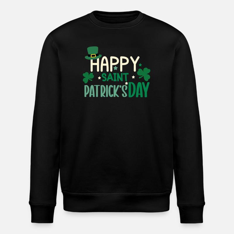 Happy St patrick's day - Stanley/Stella ROLLER Unisex Organic Sweatshirt - black