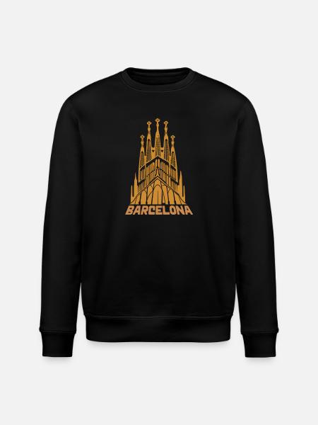 Gaudí Cathedral Silhouette Barcelona - Stanley/Stella ROLLER Unisex Organic Sweatshirt - black