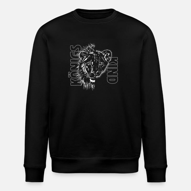 Löwe + Löwenkind „KÖNIGSKIND“ - Stanley/Stella Unisex Bio-Sweatshirt ROLLER - Schwarz