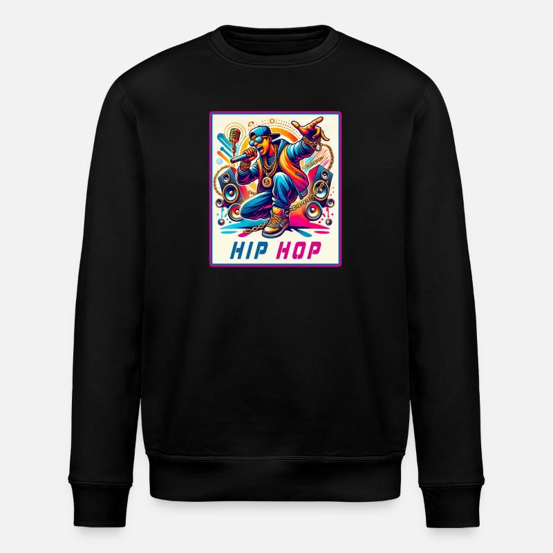 Hip-Hop Vibes – Rappeur avec micro - Sweat bio ROLLER Stanley/Stella Unisexe - noir