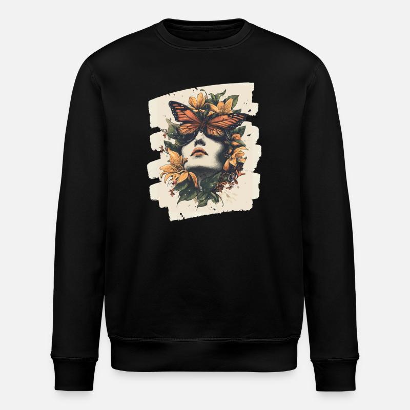 Printemps Printemps Début Fleurs - Sweat bio ROLLER Stanley/Stella Unisexe - noir