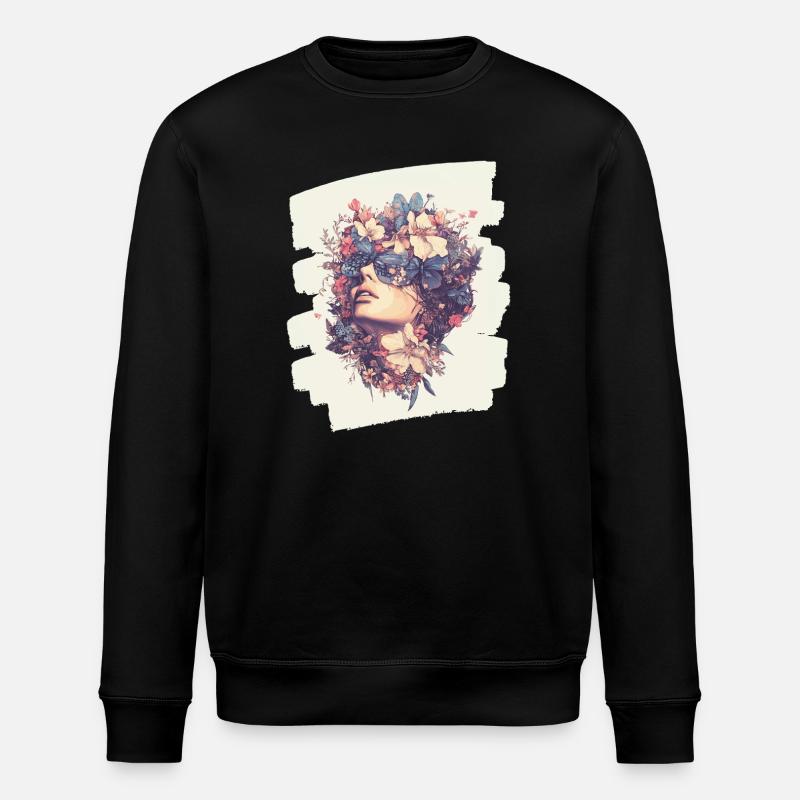 Printemps Printemps Début Fleurs - Sweat bio ROLLER Stanley/Stella Unisexe - noir