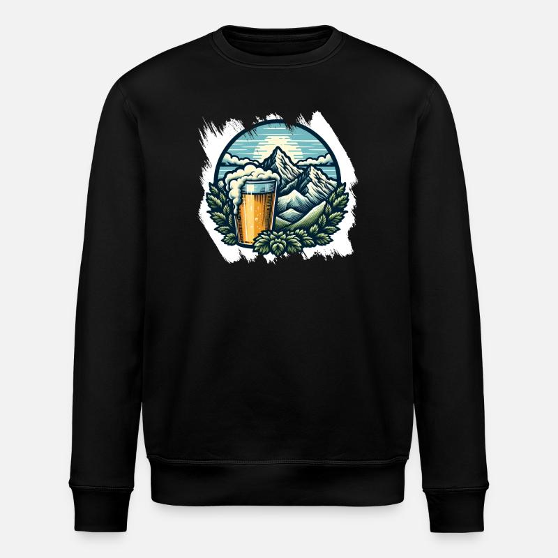 Bergsteigen und Bier Genuss - Stanley/Stella Unisex Bio-Sweatshirt ROLLER - Schwarz