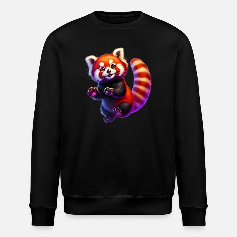 Red panda - Stanley/Stella ROLLER Unisex Organic Sweatshirt - black