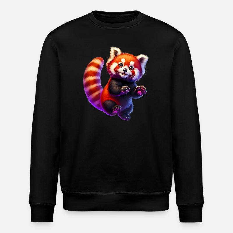 Red panda - Stanley/Stella ROLLER Unisex Organic Sweatshirt - black