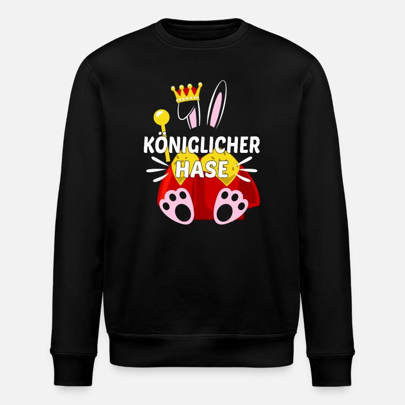 Königlicher Hase - Stanley/Stella Unisex Bio-Sweatshirt ROLLER - Schwarz