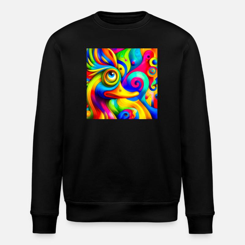 Gemälde von einer ente - Stanley/Stella Unisex Bio-Sweatshirt ROLLER - Schwarz