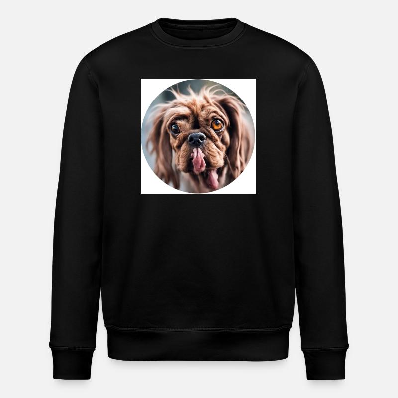 Chien moche à col rond - Sweat bio ROLLER Stanley/Stella Unisexe - noir