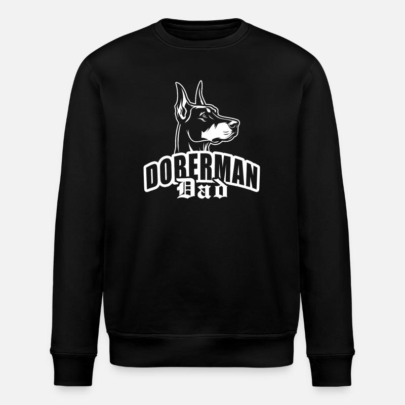 "Doberman Dad" mit Hundekopf - Stanley/Stella Unisex Bio-Sweatshirt ROLLER - Schwarz